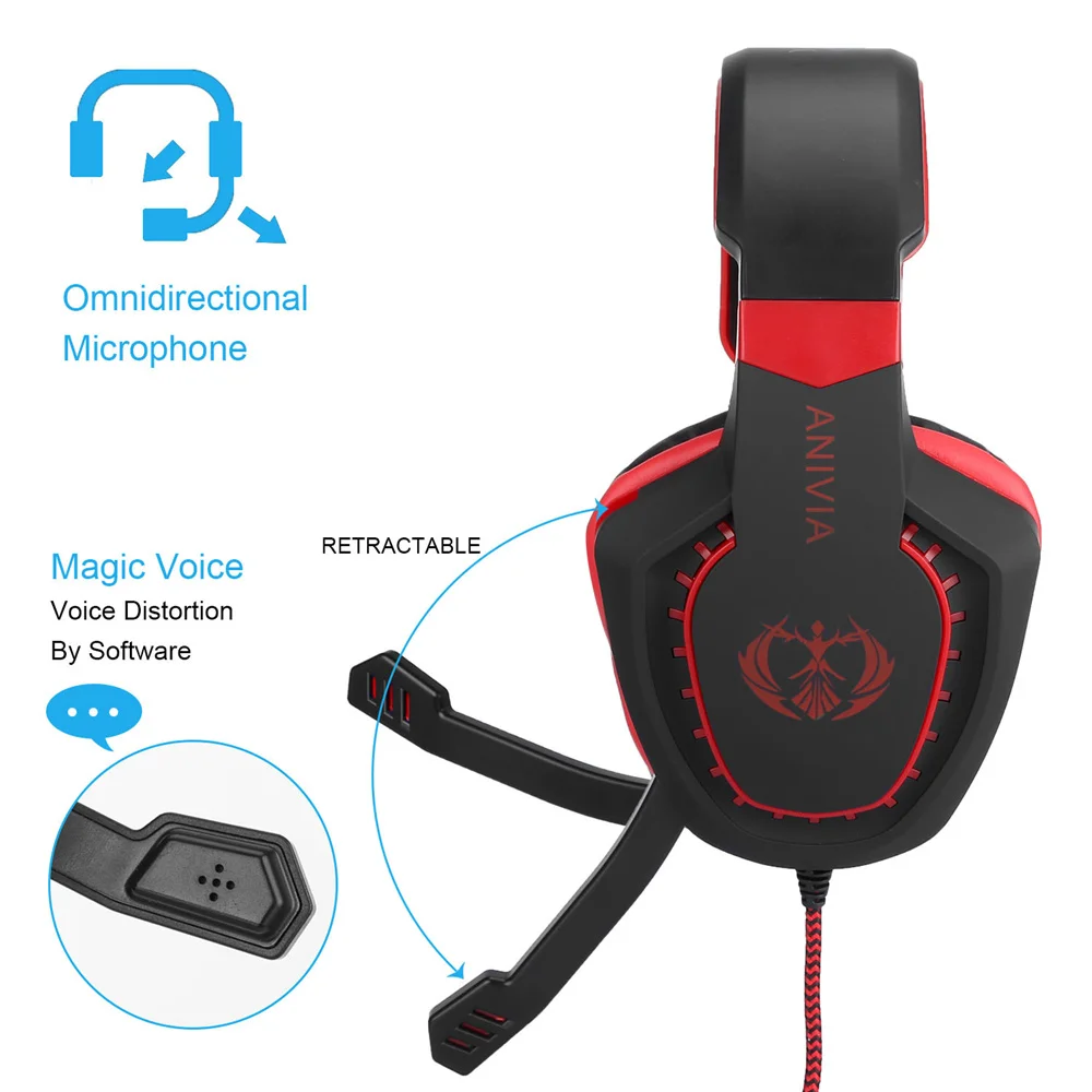 PC Laptop Headset For Gaming Noise Over Ear Anivia AH28 Headphones With Microphones 3.5mm Wired Earphones Bass Surround Earmuffs
PC Laptop Headset For Gaming Noise Over Ear Anivia AH28 Headphones With Microphones 3.5mm Wired Earphones Bass Surround Earmuffs
