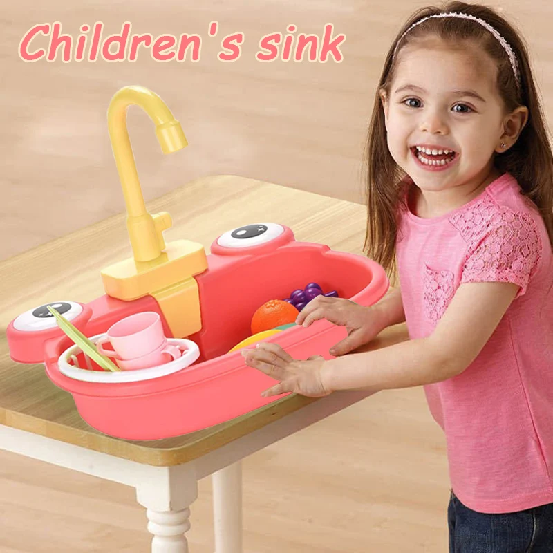 Hot Children's Kitchen Sink Toys Set Cute Frog Styling Electric Dishwasher with Automatic Water Cycle System for Kids
Hot Children's Kitchen Sink Toys Set Cute Frog Styling Electric Dishwasher with Automatic Water Cycle System for Kids