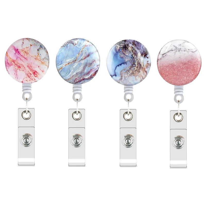 4Pcs Marble Badge Alligator Clip Retractable Reel Id Name Card Holder for Nurse Office Worker Student Badge Reels
4Pcs Marble Badge Alligator Clip Retractable Reel Id Name Card Holder for Nurse Office Worker Student Badge Reels