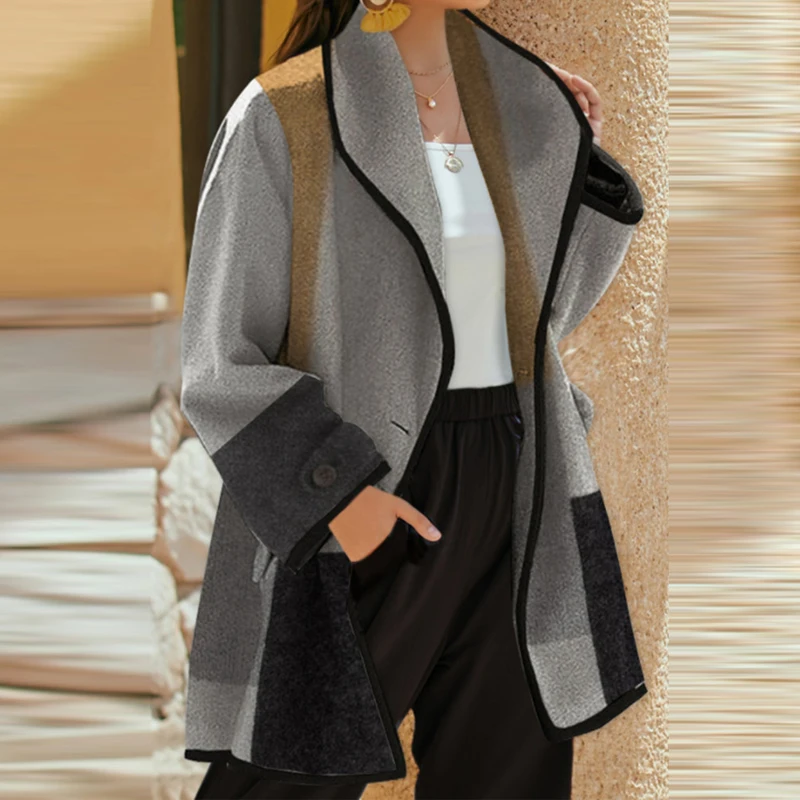 Autumn Women Vintage Plaid Print Patchwork Jacket Coat Elegant Lapel Collar Wool Overcoat Winter Long Sleeve Button Top Cardigan
Autumn Women Vintage Plaid Print Patchwork Jacket Coat Elegant Lapel Collar Wool Overcoat Winter Long Sleeve Button Top Cardigan