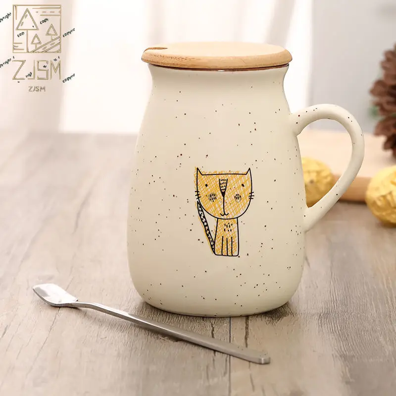 380ml Heat-Resistant Cartoon Porcelain Mug Cute Cat With Wooden Lid and Spoon Couple Milk Coffee Cup Home Decoration
380ml Heat-Resistant Cartoon Porcelain Mug Cute Cat With Wooden Lid and Spoon Couple Milk Coffee Cup Home Decoration