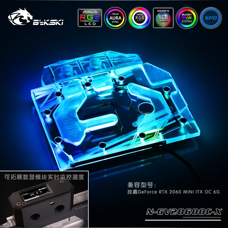 Bykski N-GV2060OC-X GPU Water Block for Gigabyte RTX2060 MINI ITX OC 6G Full Cover Graphics Card water cooler
Bykski N-GV2060OC-X GPU Water Block for Gigabyte RTX2060 MINI ITX OC 6G Full Cover Graphics Card water cooler
