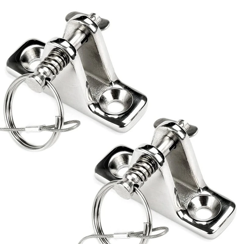 2Pcs Boat Bimini Top Deck Hinge with Quick Release Pins with Screws Marine Hardware Stainless Steel 
2Pcs Boat Bimini Top Deck Hinge with Quick Release Pins with Screws Marine Hardware Stainless Steel