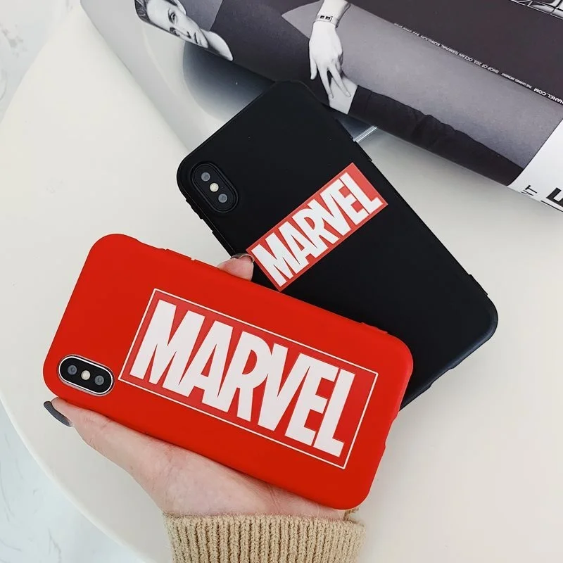Чехол для телефона с надписью Marvel iPhone 6 / 6S 6plus 7 8 plus X XS XR/XSMax милый мультяшный