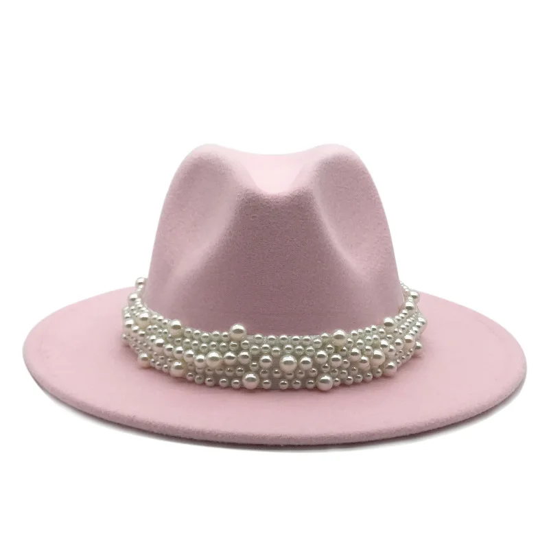 Pearl top hat Big Brim felt hat fashionable elegant lady top hat pearl jazz hat color felt hat Big Brim 
Pearl top hat Big Brim felt hat fashionable elegant lady top hat pearl jazz hat color felt hat Big Brim