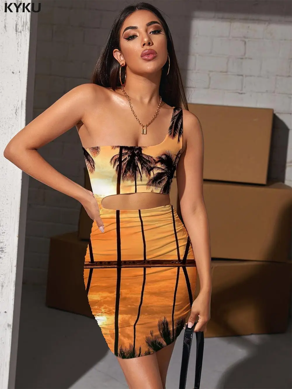 KYKU Hawaii Dress Women Coconut Tree 3d Print Harajuku Vestido Sexy Party Halter Sleeveless Womens Clothing Summer New
KYKU Hawaii Dress Women Coconut Tree 3d Print Harajuku Vestido Sexy Party Halter Sleeveless Womens Clothing Summer New
