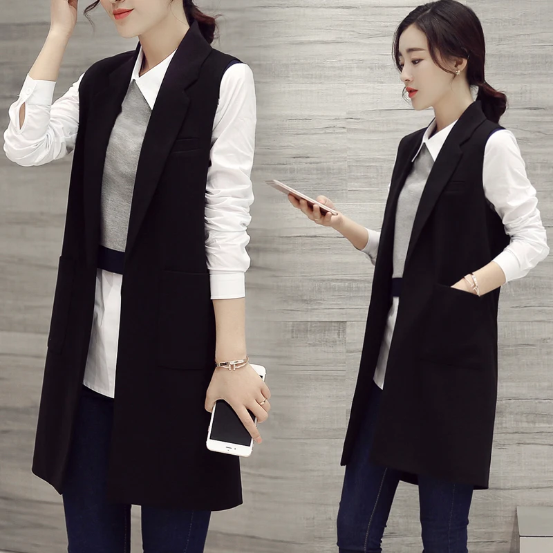 2021 Women Spring Summer Vintage Long Vest Female Notched Sleeveless Suit Vest Ladies Casual Slim Solid Waistcoat I513
2021 Women Spring Summer Vintage Long Vest Female Notched Sleeveless Suit Vest Ladies Casual Slim Solid Waistcoat I513