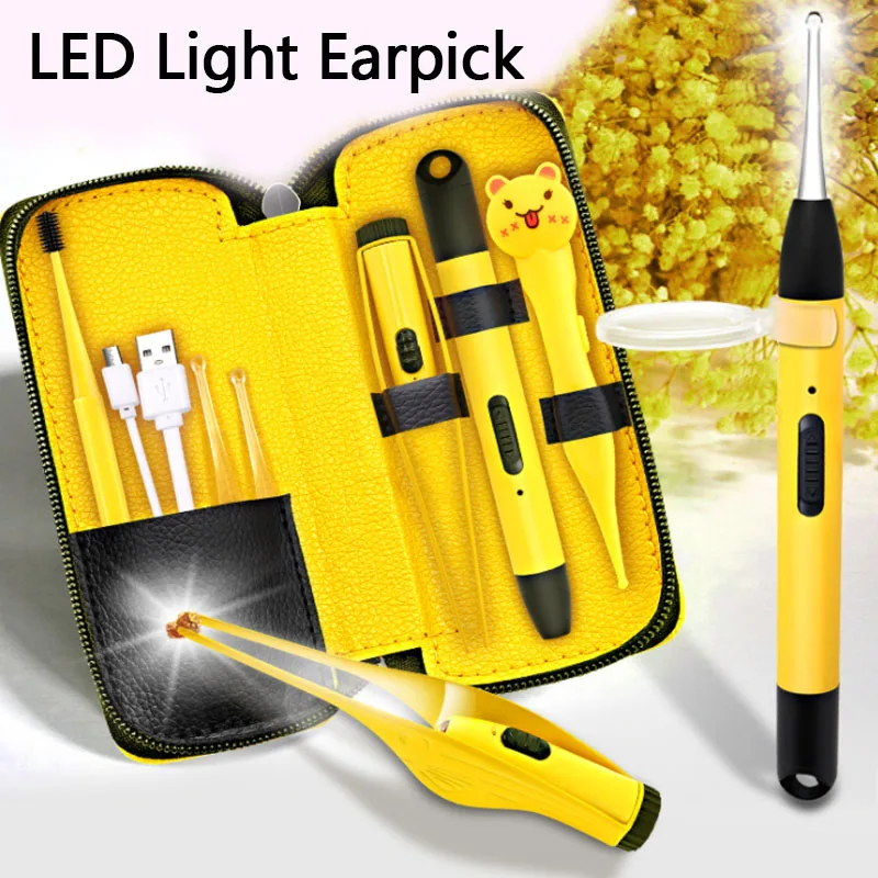3/4pcs/set LED Light Earpick Ear Wax Remover Curette Picker Ear Cleaner Spoon Ear Nose Novel Tweezer Ear Clean Care Tool
3/4pcs/set LED Light Earpick Ear Wax Remover Curette Picker Ear Cleaner Spoon Ear Nose Novel Tweezer Ear Clean Care Tool