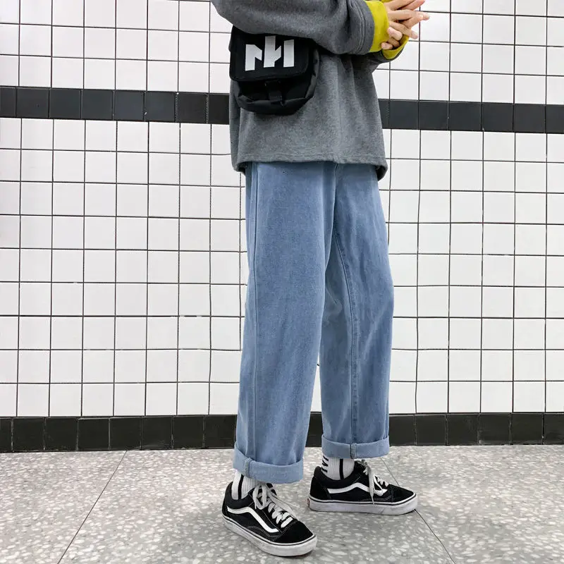 Korean Men Jeans Straight Male Denim Pants Harajuku Man Streetwear Trousers Loose Casual Denim Trouser Black Baggy Pant
Korean Men Jeans Straight Male Denim Pants Harajuku Man Streetwear Trousers Loose Casual Denim Trouser Black Baggy Pant