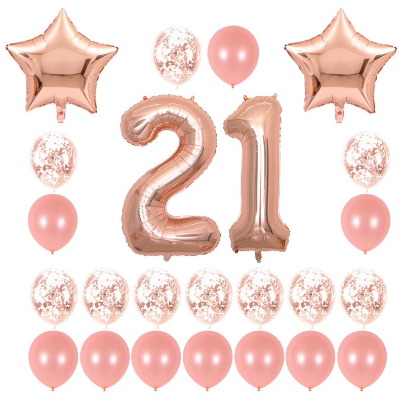24pcs/set 16 21 30 40 50 60th Happy Birthday Rose Gold Star Confetti 40inch Number Foil Balloon Birthday Party Decor Supplies
24pcs/set 16 21 30 40 50 60th Happy Birthday Rose Gold Star Confetti 40inch Number Foil Balloon Birthday Party Decor Supplies