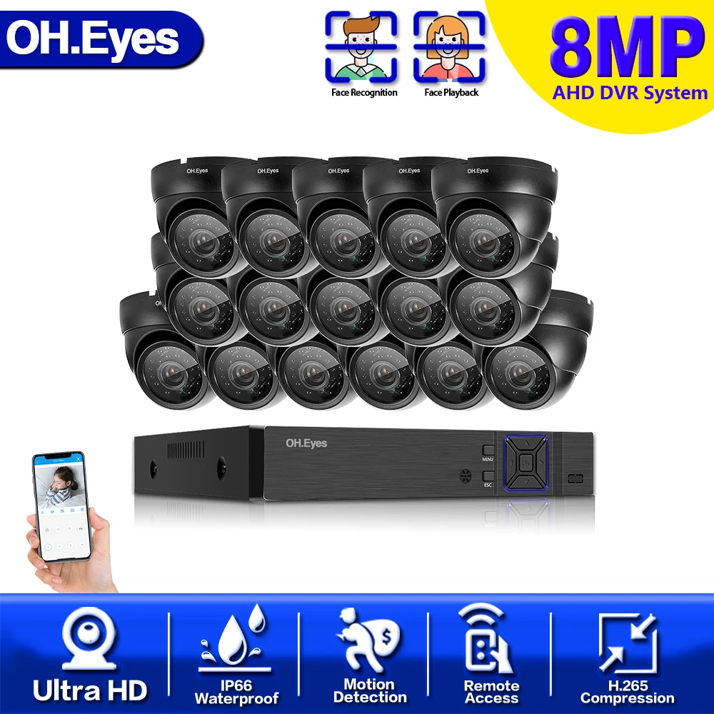 4K 8MP Surveillance System 16CH H.265+ XVR 16PCS IR-CUT Home Outdoor Waterproof Face Playback P2P CCTV Video Surveillance Kits
4K 8MP Surveillance System 16CH H.265+ XVR 16PCS IR-CUT Home Outdoor Waterproof Face Playback P2P CCTV Video Surveillance Kits