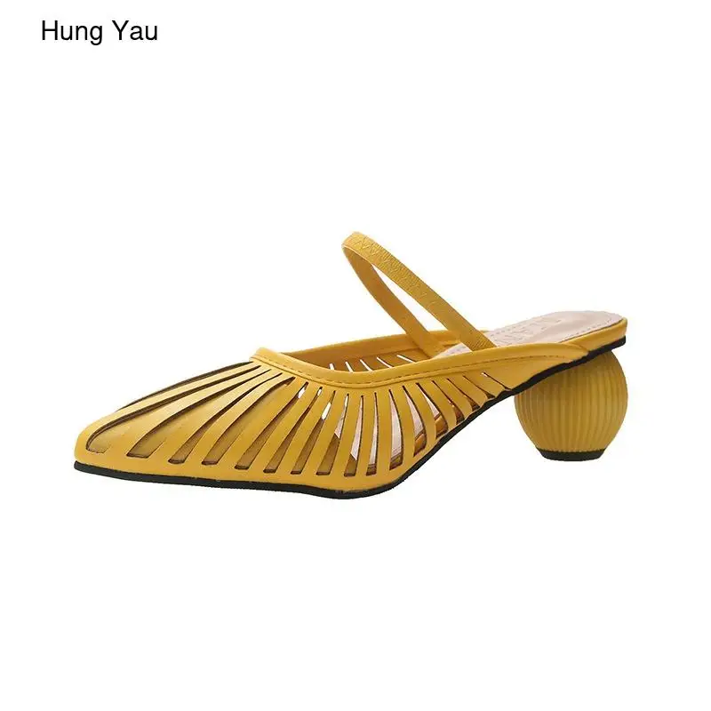 Women Sandals Summer Platform Sandals Comfortable Net High Heel Hollow Leather Yellow Black Pointed Toe Muller Shoes Size 35-39
Women Sandals Summer Platform Sandals Comfortable Net High Heel Hollow Leather Yellow Black Pointed Toe Muller Shoes Size 35-39