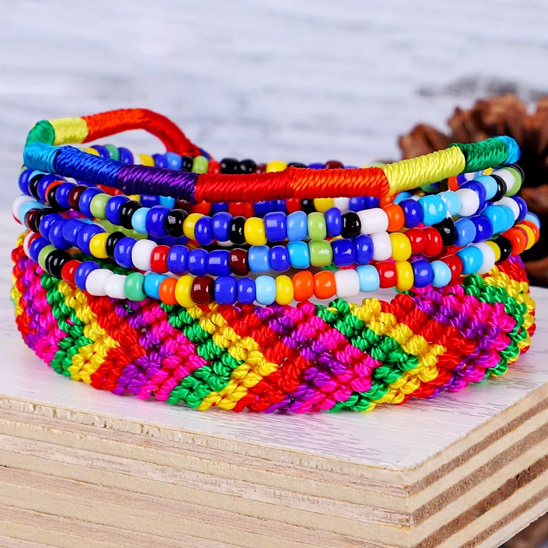 5pcs/set Boho Jewelry String Bracelets Cute Braided Bracelet Pack Beaded Friendship Teen Girl Stuff for Sleepove 2570 | Украшения и