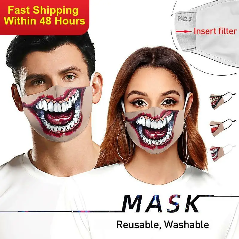Zawaland 2020 Fashion Funny Clown Protective Reuse PM.25 Filter Anti-fog Printed Mask Breathable Mouth-muffle Adult Unisex Masks
Zawaland 2020 Fashion Funny Clown Protective Reuse PM.25 Filter Anti-fog Printed Mask Breathable Mouth-muffle Adult Unisex Masks
