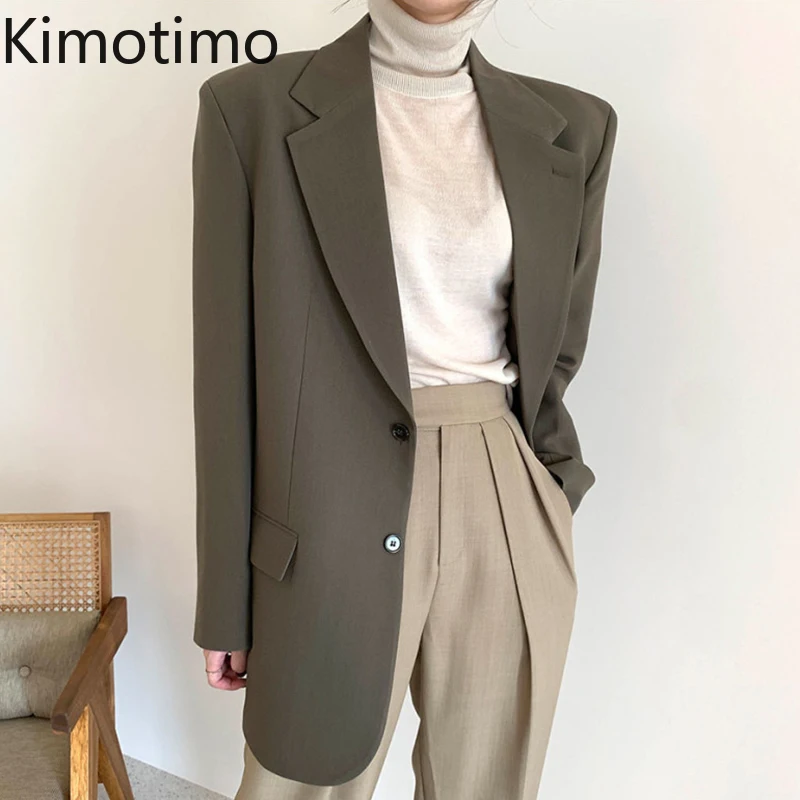 Kimotimo, винтажные блейзеры для женщин, корейский шикарный темпераментный однотонный пиджак с отложным воротником, осенняя свободная универс...
Kimotimo, винтажные блейзеры для женщин, корейский шикарный темпераментный однотонный пиджак с отложным воротником, осенняя свободная универс...