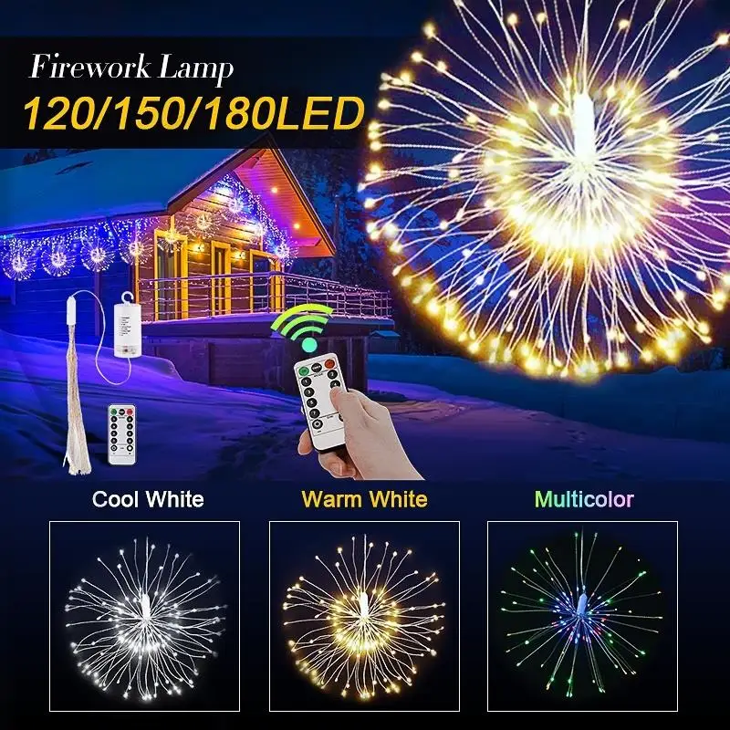 Remote Control Warm White/Colorful Decoration Light Exploding Lighting Durable Festival Wedding Yard Decor Copper Wire
Remote Control Warm White/Colorful Decoration Light Exploding Lighting Durable Festival Wedding Yard Decor Copper Wire