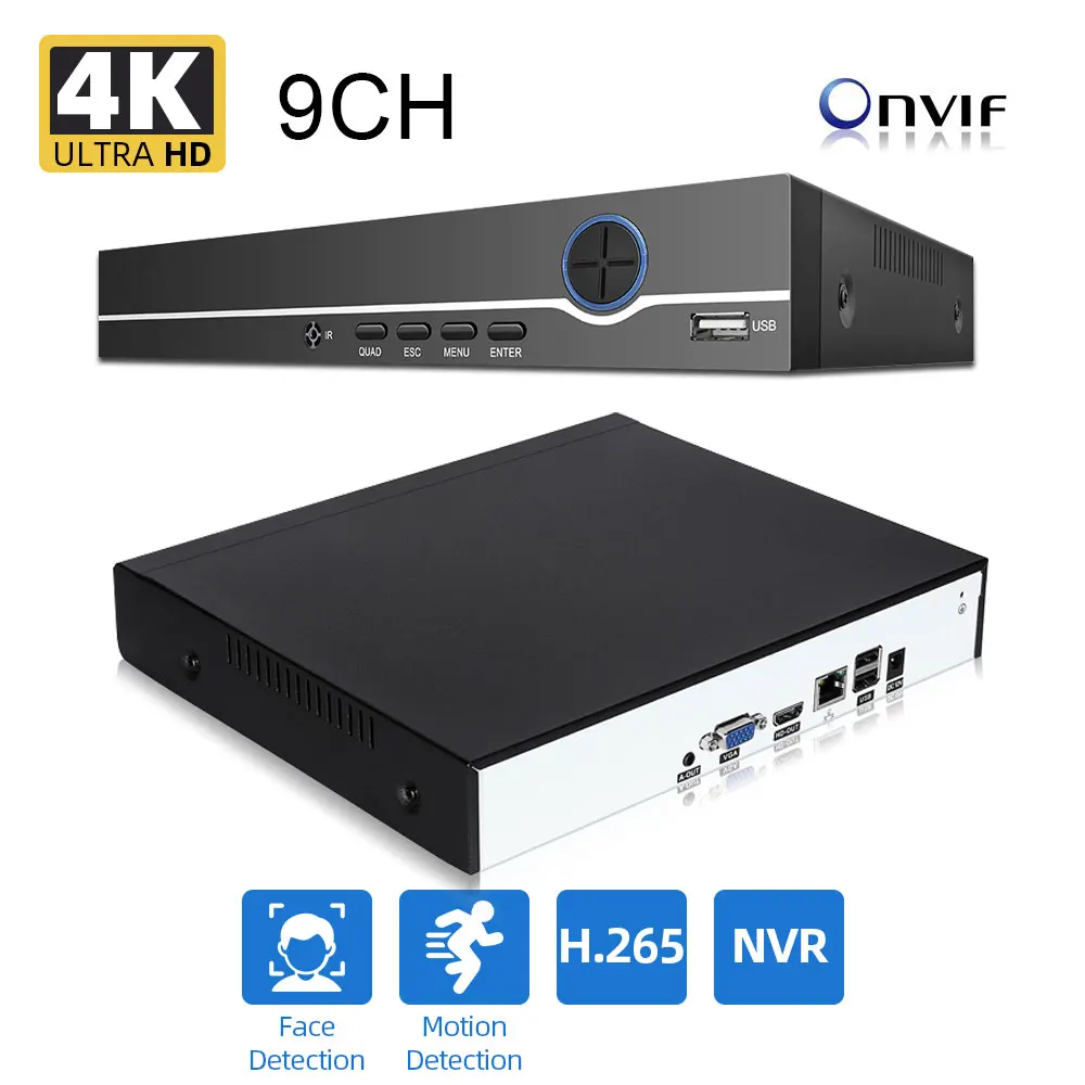 Face Detection H.265 Max 4K Audio CCTV NVR 8MP / 5MP 9CH Security Video Recorder H.265 Motion Detect ONVIF P2P CCTV NVR
Face Detection H.265 Max 4K Audio CCTV NVR 8MP / 5MP 9CH Security Video Recorder H.265 Motion Detect ONVIF P2P CCTV NVR