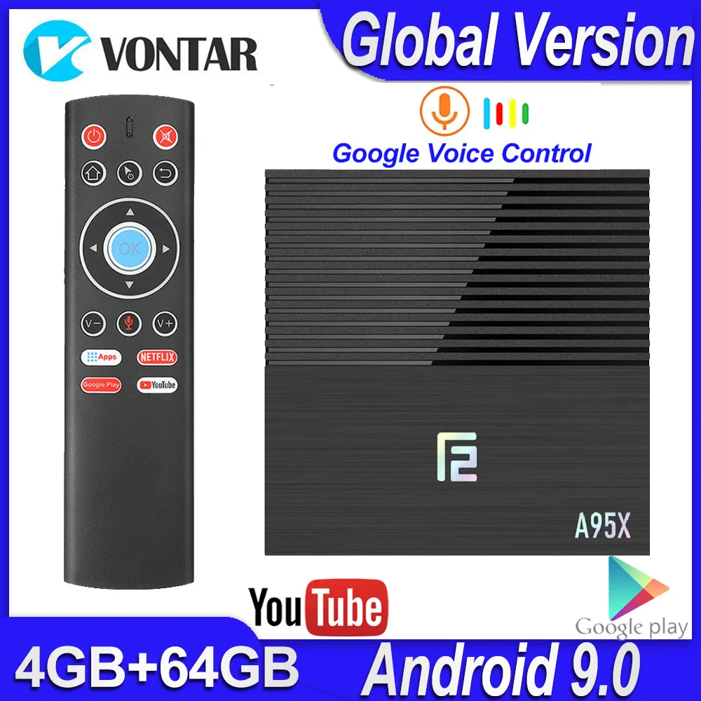 Smart TV Box A95X F2 Android 9 0 4 Гб ОЗУ 32 ГБ/64 ГБ Amlogic S905X3 Двойной Wi Fi BT4.2 медиаплеер Youtube 4K