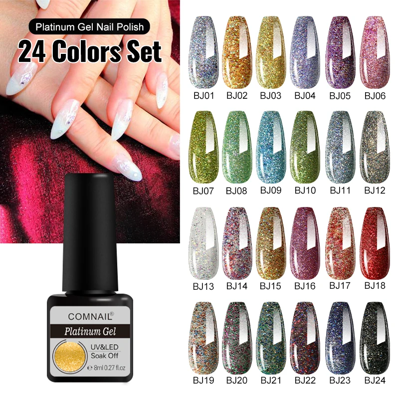 24Pcs Set Gel Nail Polish Super Shing Platinum Nail Lacquer 8ML Soak Off Semi Permanent UV/LED Gel Varnish Need Base Top Coat
24Pcs Set Gel Nail Polish Super Shing Platinum Nail Lacquer 8ML Soak Off Semi Permanent UV/LED Gel Varnish Need Base Top Coat