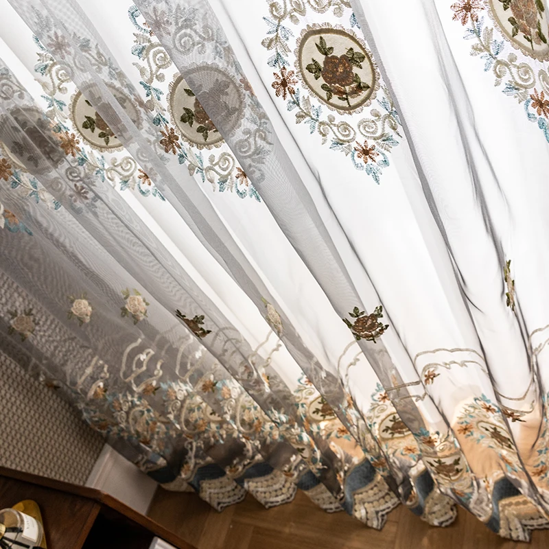 Grey Tulle in the Room Luxury Embroidered Curtains with Flowers for Bedroom Window Treatment Sheer Tulle Curtains JK053Z
Grey Tulle in the Room Luxury Embroidered Curtains with Flowers for Bedroom Window Treatment Sheer Tulle Curtains JK053Z