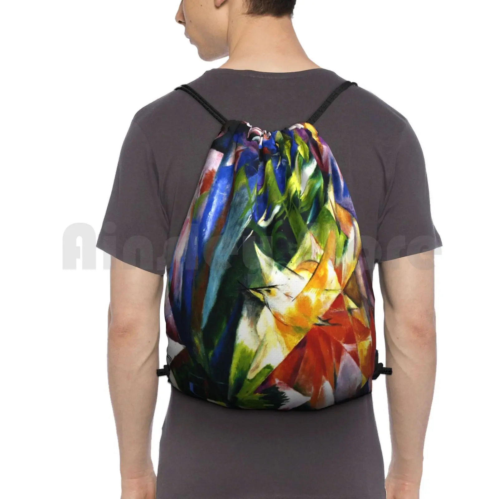 Franz Marc-Birds , Colorful Painting Backpack Drawstring Bag Riding Climbing Gym Bag Franz Marc Animals Birds German 
Franz Marc-Birds , Colorful Painting Backpack Drawstring Bag Riding Climbing Gym Bag Franz Marc Animals Birds German