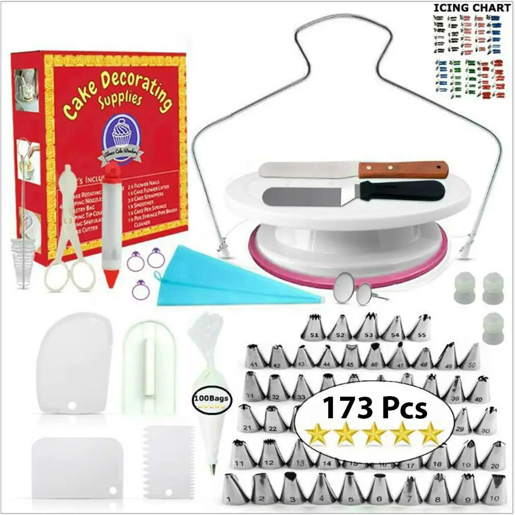 AsyPets 173 - Piece Cake Turntable Decorating Cream Spatula Scraper Set Baking Pastry Tools
AsyPets 173 - Piece Cake Turntable Decorating Cream Spatula Scraper Set Baking Pastry Tools