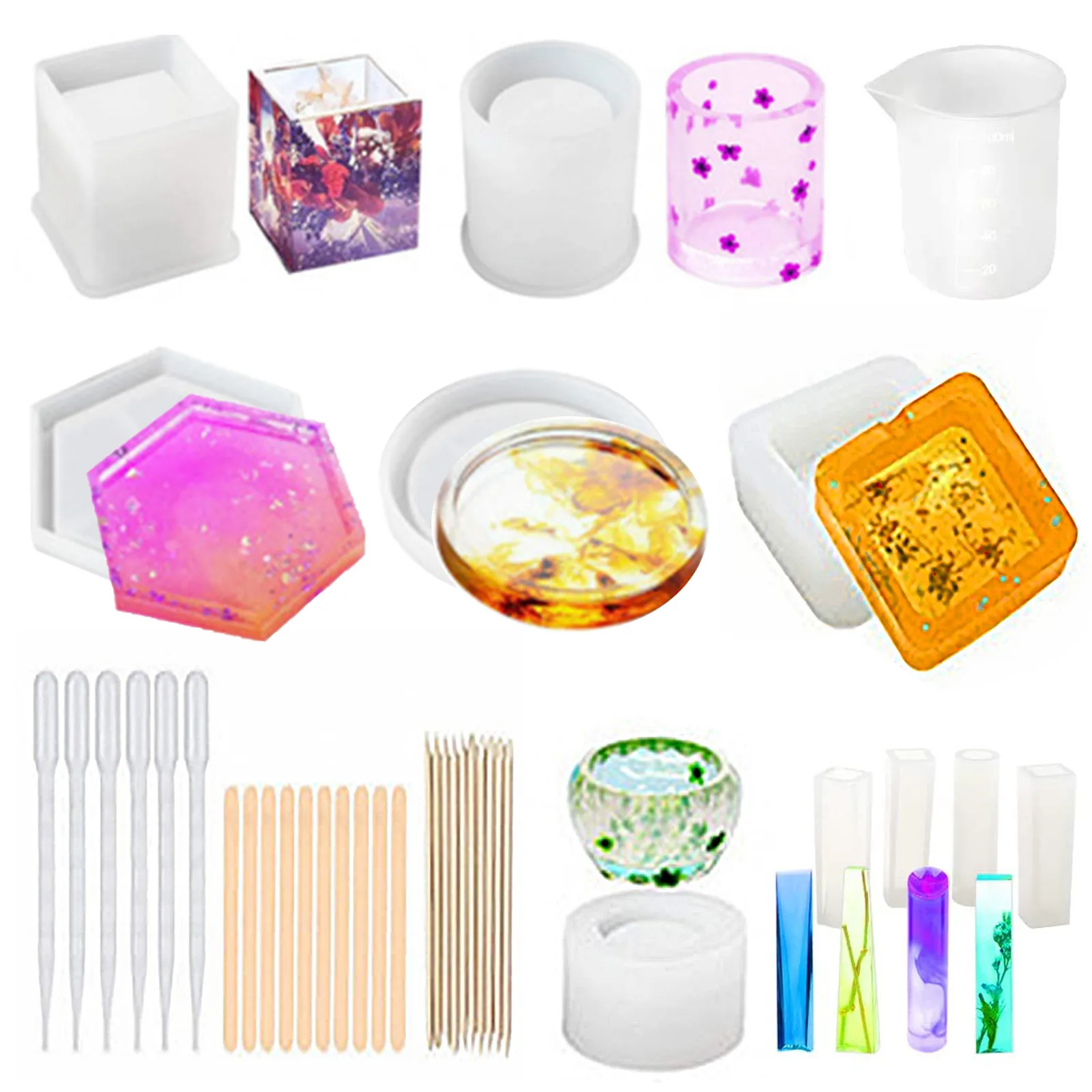 37pcs Resin Molds Silicone Mold For Jewelry Box Storage Box Epoxy Resin Casting Art Molds Diy Flower Pot Molds Pen Holder Molds
37pcs Resin Molds Silicone Mold For Jewelry Box Storage Box Epoxy Resin Casting Art Molds Diy Flower Pot Molds Pen Holder Molds