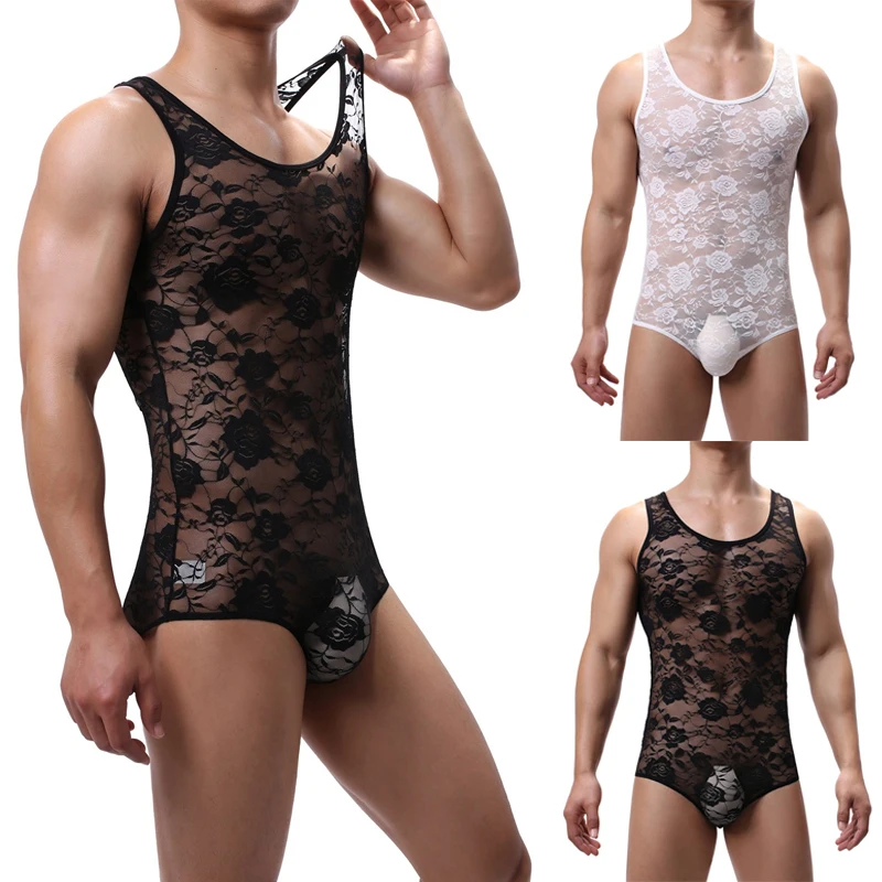 Summer Sexy Fashion Lace Sleeveless Bodysuit Comfortable Net Yarn Jumpsuits S-XL Men Jumpsuit Breathable Mesh Underwear
Summer Sexy Fashion Lace Sleeveless Bodysuit Comfortable Net Yarn Jumpsuits S-XL Men Jumpsuit Breathable Mesh Underwear