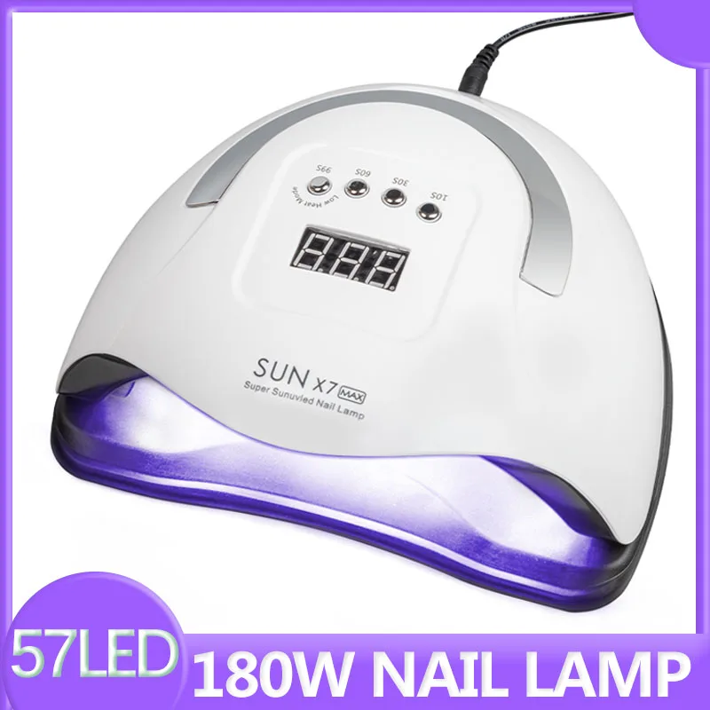 SUN X7 Max Nail Lamp Powerful 180W 57LED Nail Dryer Upgrade Quick Dry UV LED Lamp Professional Nail Drying Lamp
SUN X7 Max Nail Lamp Powerful 180W 57LED Nail Dryer Upgrade Quick Dry UV LED Lamp Professional Nail Drying Lamp