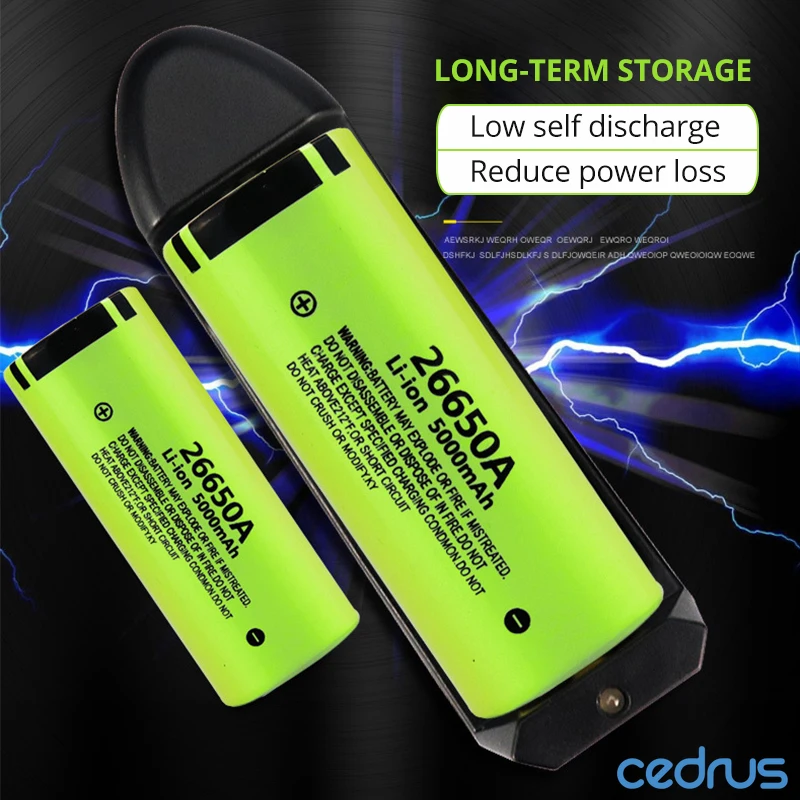 Original New 26650 Battery 3.7V 5000mAh Li-ion 26650A Lithium Rechargeable Batteries for Flashlight Headlight Power Tool Battery
Original New 26650 Battery 3.7V 5000mAh Li-ion 26650A Lithium Rechargeable Batteries for Flashlight Headlight Power Tool Battery