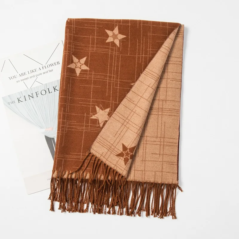 Autumn winter 2019 new star print double-sided cashmere women's scarf,Thickened warm long women's scarf and shawl Cashmere scarf
Autumn winter 2019 new star print double-sided cashmere women's scarf,Thickened warm long women's scarf and shawl Cashmere scarf