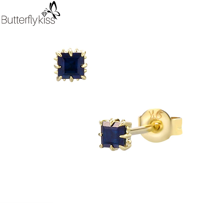 BK 9k Genuine Gold Natural Sapphire Stud Earrings For Women Blue Geometric Simple Anniversary Wedding Engagement Fine Jewelry
BK 9k Genuine Gold Natural Sapphire Stud Earrings For Women Blue Geometric Simple Anniversary Wedding Engagement Fine Jewelry