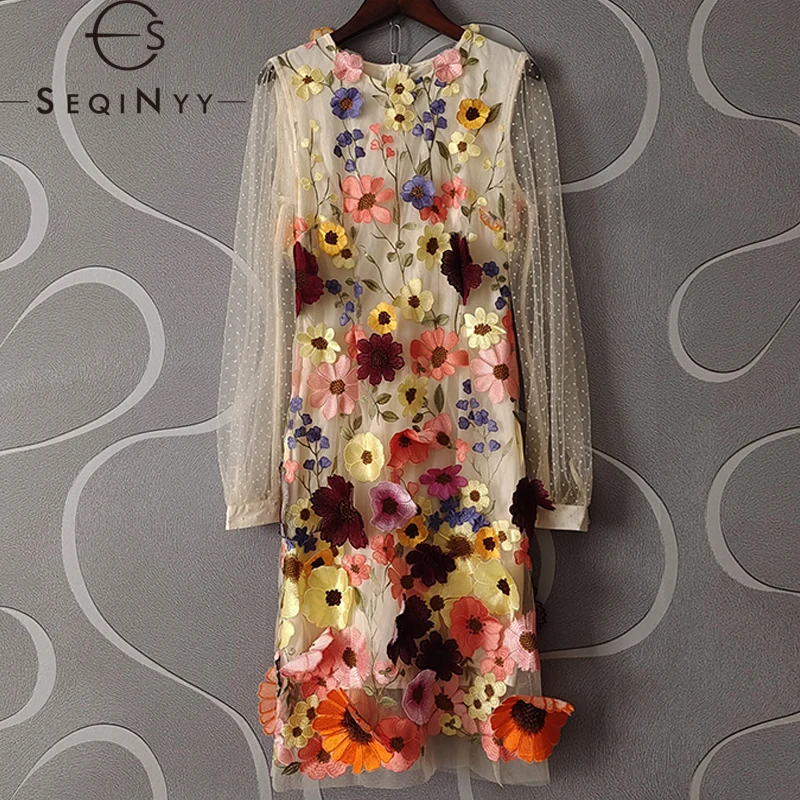 SEQINYY Mesh Dress Dot Summer Spring New Fashion Design Women Runway Orange Flowers Embroidery Slim Elegant Knee Party
SEQINYY Mesh Dress Dot Summer Spring New Fashion Design Women Runway Orange Flowers Embroidery Slim Elegant Knee Party