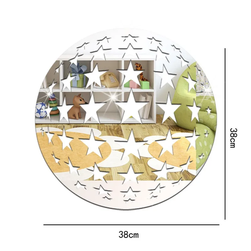 Home Decoration Mirror Wall Sticker 3D Star Ball Decor Kids Room Environmental Crystal Self-Paste Art | Дом и сад
