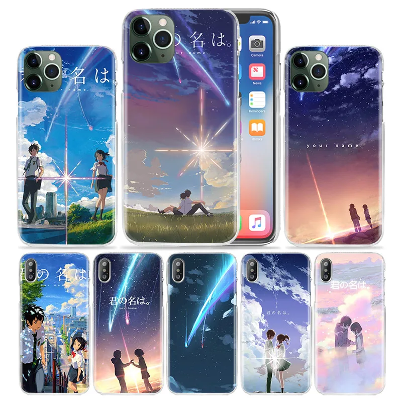 Аниме ваше имя Kimi no Na wa чехол для Apple iPhone 12 11 Pro XS Max XR X 7 8 6 6S Plus 5 SE 5S жесткий