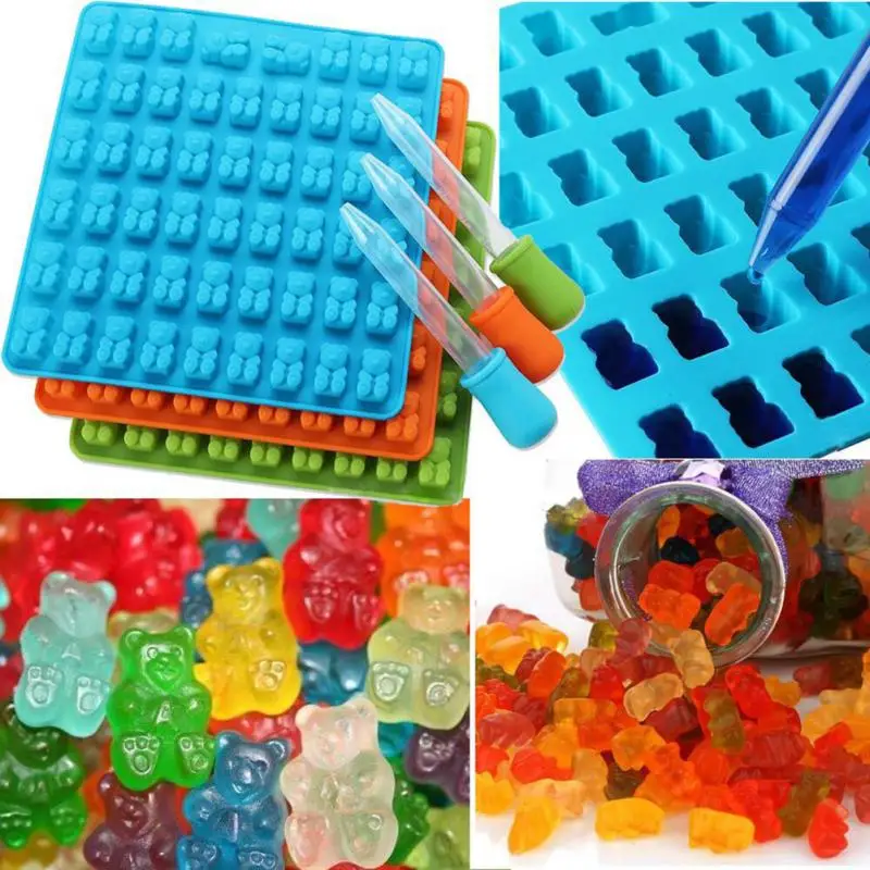 Silicone Chocolate Mold With Dropper Cartoon Bear Shape Chocolate Baking Tool Non-stick Silicone Jelly Gummy Candy 3D Mold DIY
Silicone Chocolate Mold With Dropper Cartoon Bear Shape Chocolate Baking Tool Non-stick Silicone Jelly Gummy Candy 3D Mold DIY