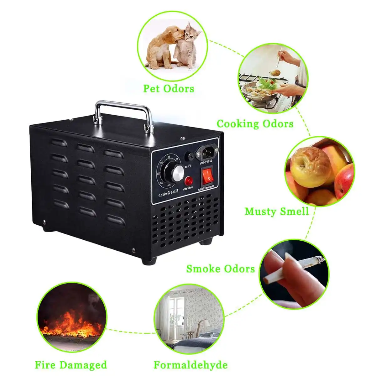 10g/H Ozone Generator Ozoner Machine Air Purifier Kitchen Air Cleaner Disinfection Sterilization Formaldehyde Cleaner Machine 
10g/H Ozone Generator Ozoner Machine Air Purifier Kitchen Air Cleaner Disinfection Sterilization Formaldehyde Cleaner Machine