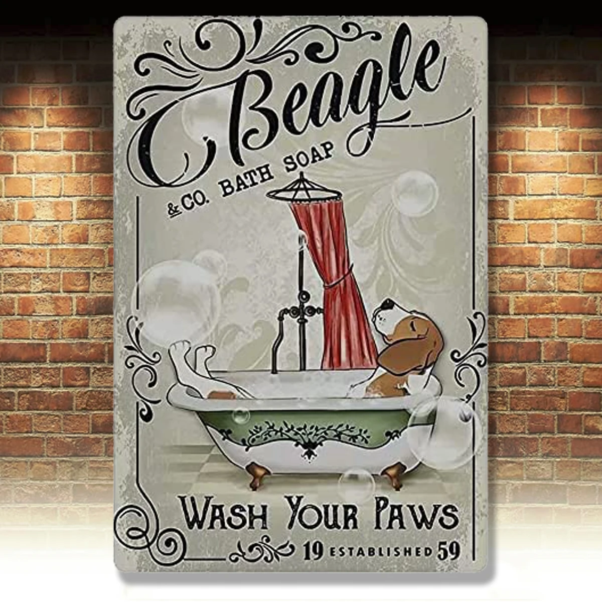 Dog Metal Tin Sign Beagle Co. Bath Soap Wash Your Paws Poster Toilet Bathroom Art Wall Decoration 8x12
Dog Metal Tin Sign Beagle Co. Bath Soap Wash Your Paws Poster Toilet Bathroom Art Wall Decoration 8x12