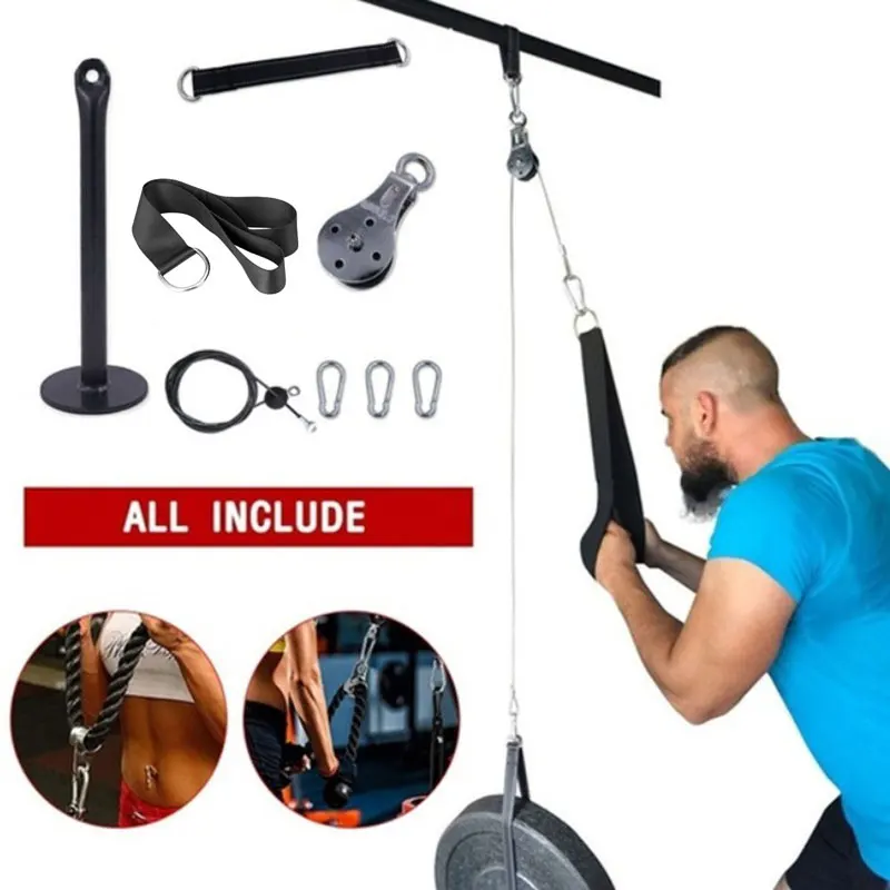 Gym Fitness DIY Pulley Cable Machine Attachments Pull Down Machine Full Set Back Muscle Biceps Triceps Blaster Trainer
Gym Fitness DIY Pulley Cable Machine Attachments Pull Down Machine Full Set Back Muscle Biceps Triceps Blaster Trainer