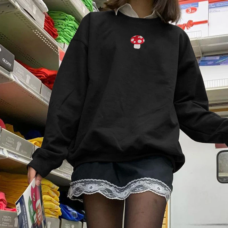 Streetwear Mushroom Embroidery Oversize Harajuku Sweatshirt Women Fad O-Neck Long Sleeve Sudaderas Pullover Tops Winter Clothes
Streetwear Mushroom Embroidery Oversize Harajuku Sweatshirt Women Fad O-Neck Long Sleeve Sudaderas Pullover Tops Winter Clothes
