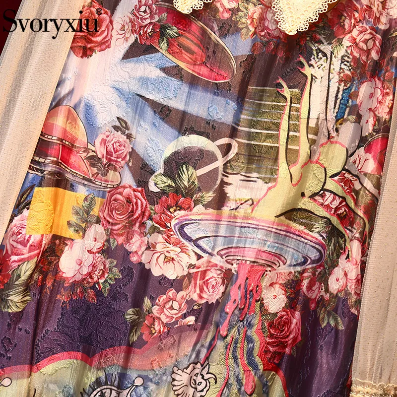 Svoryxiu 2021 Designer Fashion Summer Short Dress Women's Long Sleeve Lace Embroidery Print Vintage Party Dress Vestdios
Svoryxiu 2021 Designer Fashion Summer Short Dress Women's Long Sleeve Lace Embroidery Print Vintage Party Dress Vestdios