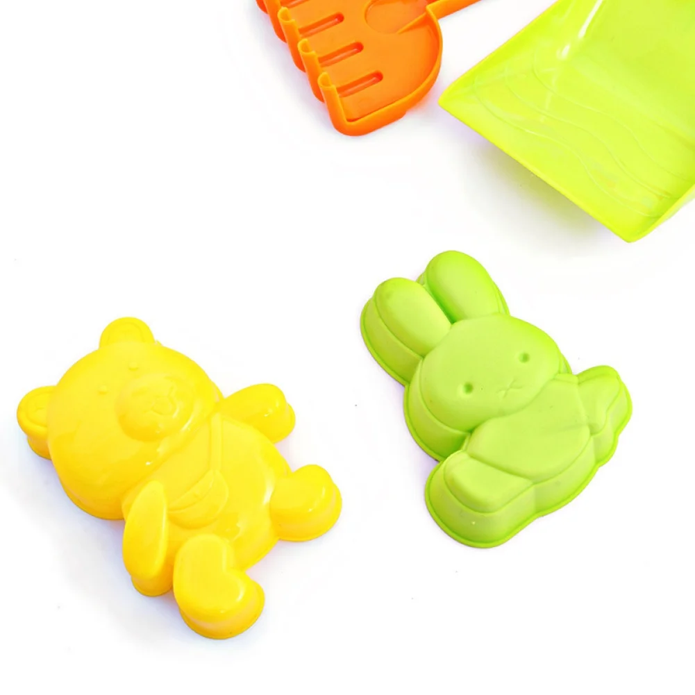 5Pcs Kids Children Outdoor Beach Hourglass Rake Shovel Mold Pretend Play Toy Set