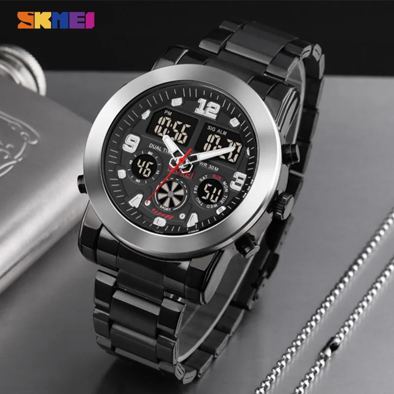 SKMEI Casual Watches Mens Chrono Count Down LED Quartz Wristwatches Stainless Steel Strap Men Watch Reloj
SKMEI Casual Watches Mens Chrono Count Down LED Quartz Wristwatches Stainless Steel Strap Men Watch Reloj