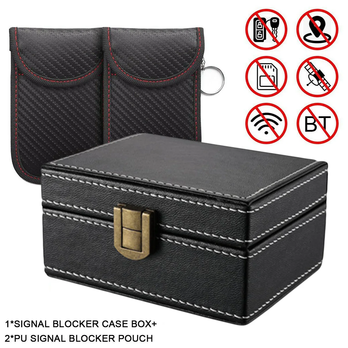 Wooden Signal Blocking Box + PU Bag, RFID Car Remote Control, Anti-theft Security, Faraday, Keyless Privacy Protection, 2pcs.
Wooden Signal Blocking Box + PU Bag, RFID Car Remote Control, Anti-theft Security, Faraday, Keyless Privacy Protection, 2pcs.