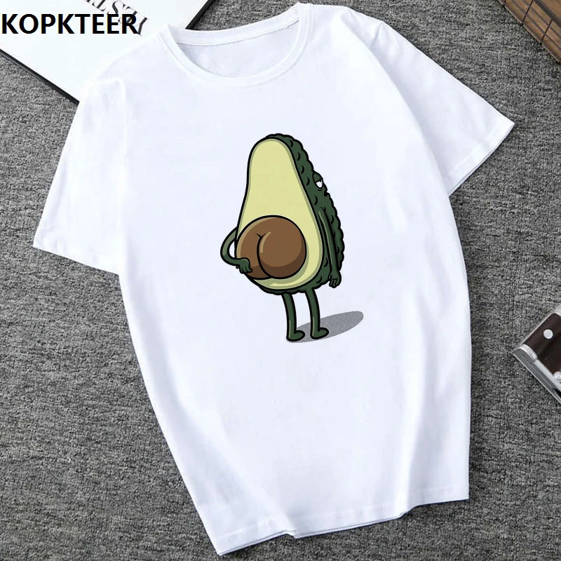 Женская Повседневная футболка с коротким рукавом изображением авокадо Vegan Kawaii