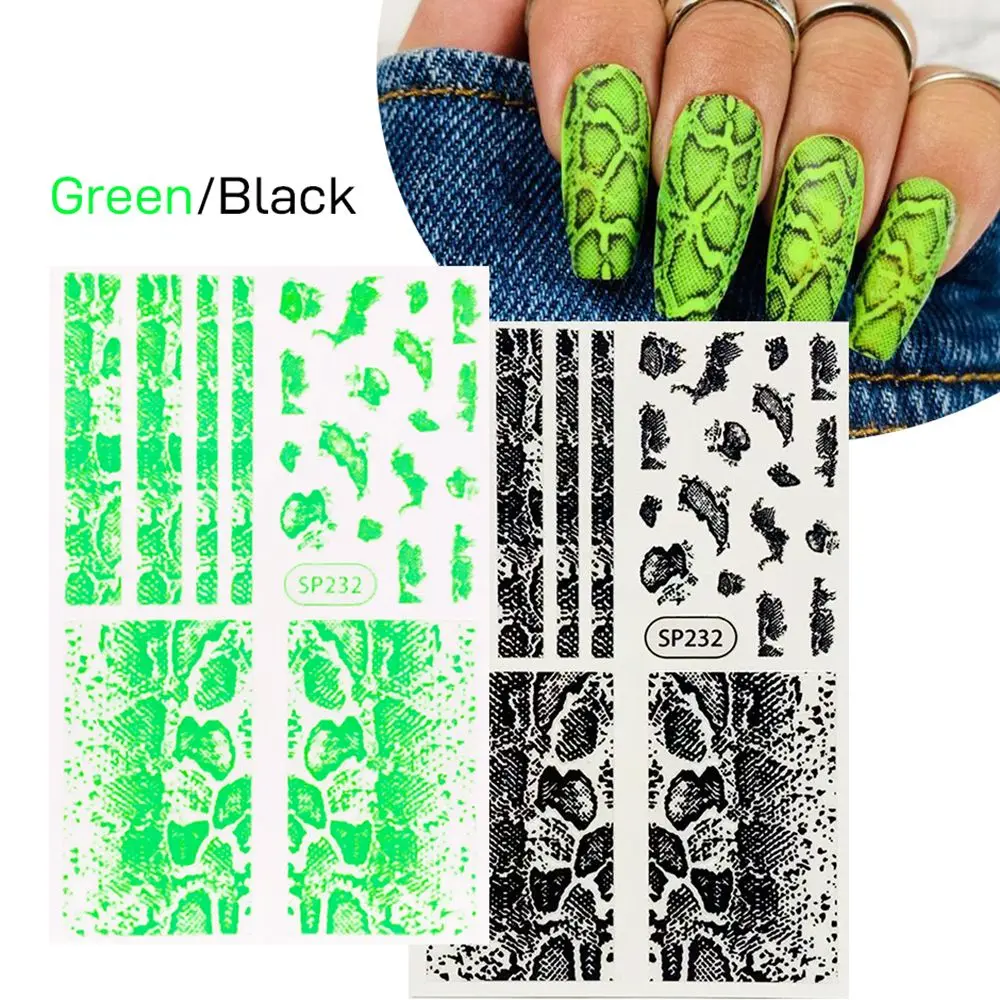 DIY Manicure Wild Skin Design Self Adhesive Decals Green Black Neon Nail Art Stickers Fluorescence 3D Snake Zebra
DIY Manicure Wild Skin Design Self Adhesive Decals Green Black Neon Nail Art Stickers Fluorescence 3D Snake Zebra