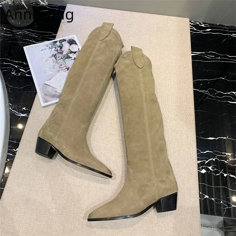 Size 39 Patchwork Sewing Knee High Boots Women Thick Heel Point Toe Slip-on Runway Botas Suede Winter Booties
Size 39 Patchwork Sewing Knee High Boots Women Thick Heel Point Toe Slip-on Runway Botas Suede Winter Booties
