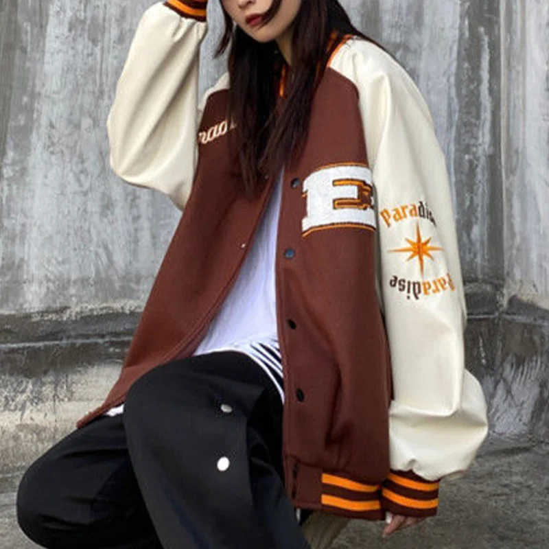 2021 New Bomber Woman Jacket Hip Hop Furry Bone Patchwork Color Block Jackets Mens Harajuku Streetwear Men Baseball Coats Unisex
2021 New Bomber Woman Jacket Hip Hop Furry Bone Patchwork Color Block Jackets Mens Harajuku Streetwear Men Baseball Coats Unisex