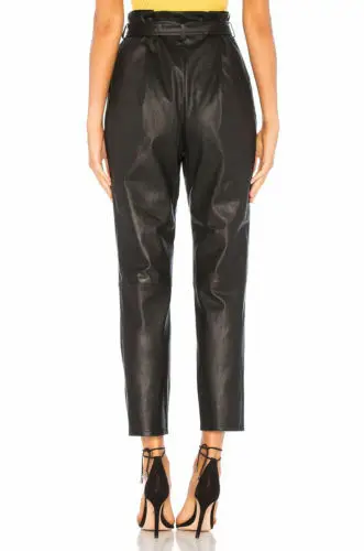 Hirigin PU Leather Pants Streetwear Ankle Length Zipper Fly Pleated Belt Sashes Women High Waist Stretch Pockets Bud Trouser
Hirigin PU Leather Pants Streetwear Ankle Length Zipper Fly Pleated Belt Sashes Women High Waist Stretch Pockets Bud Trouser