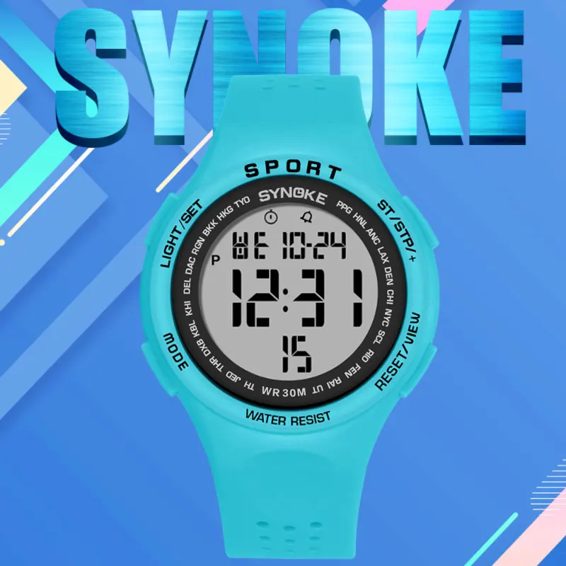 

SYNOKE Relogio masculino Fashion Women's Men Watches Ultralight Big Dial Sport Watch LED 30M Waterproof Students Wristwatch 2021